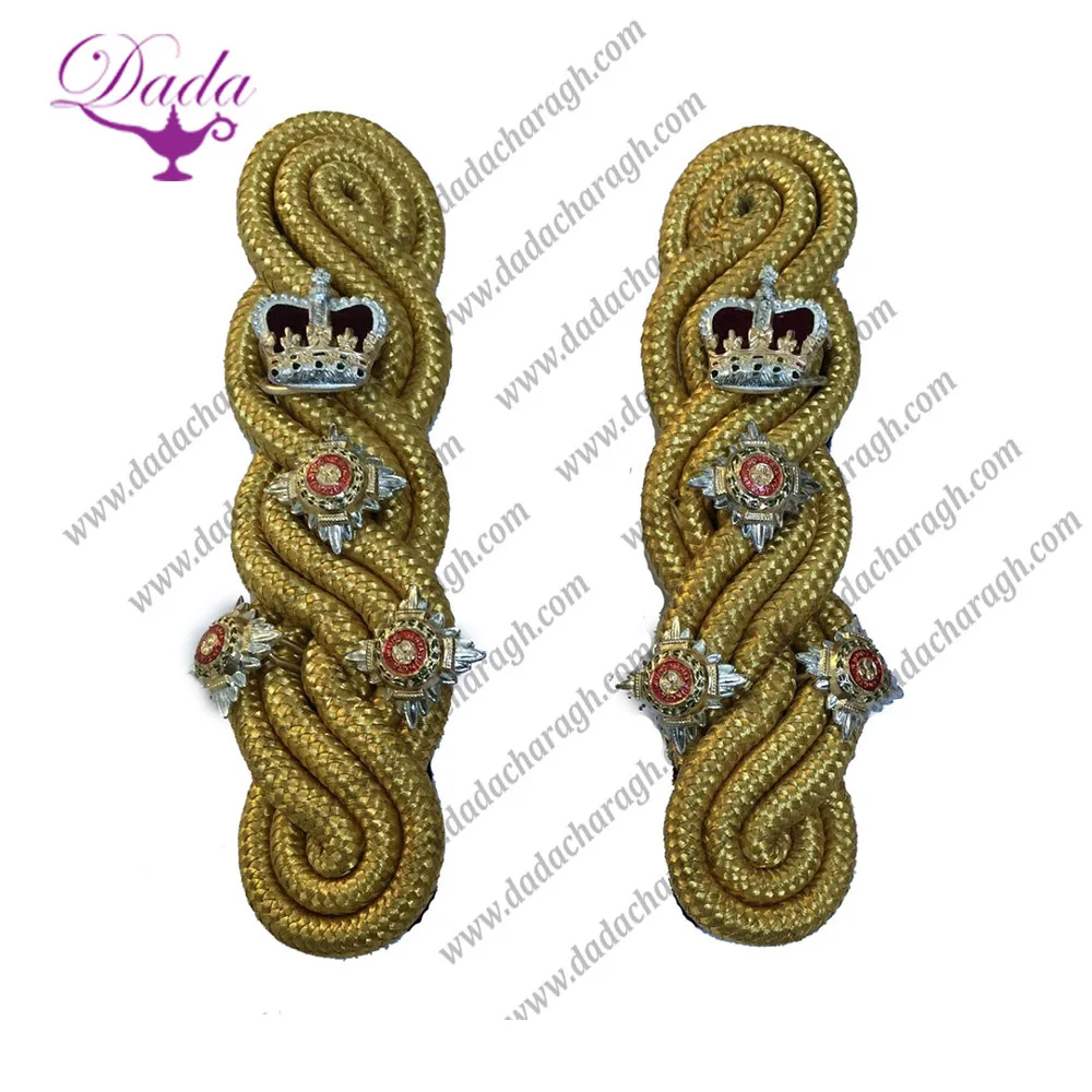 DRESS UNIFORMS GENERAL STAFF EPAULETTES SHOULDER CORDS Bullion Wire or Mylar or Silk Cords Fabric