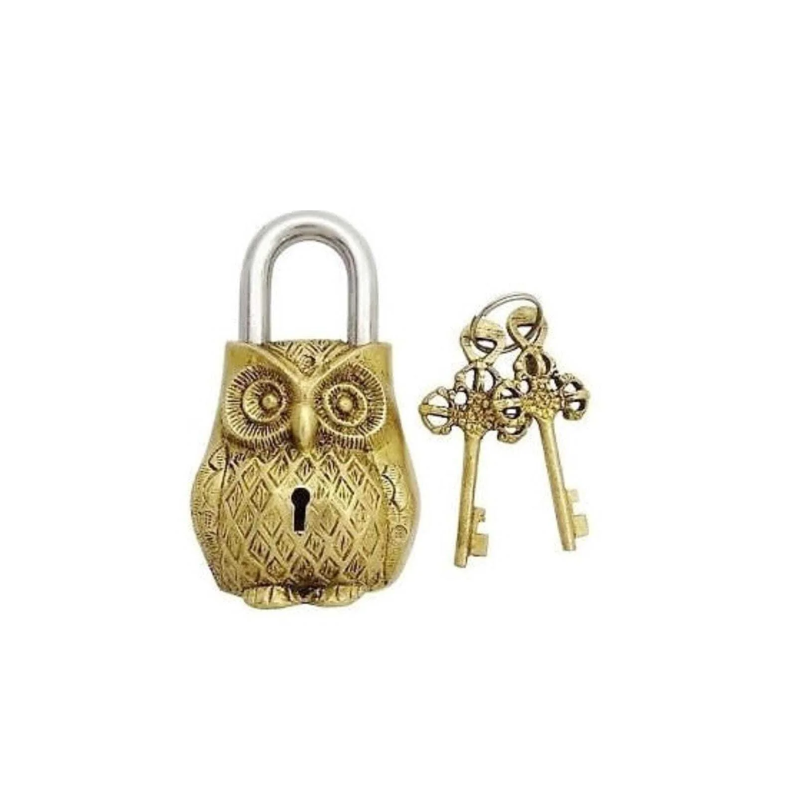 Ventures Antique Security Lock with Two Keys Vintage Solid Brass Product for Home/Office