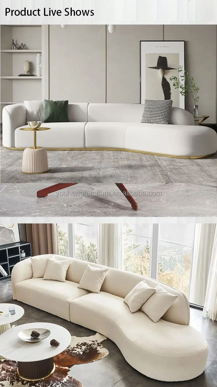 S Shaped Dining Sleeping Turkish Home Furniture High Density Foam Luxury Stainless Steel Custom Loveset Fabric Sleeper Sofa Set