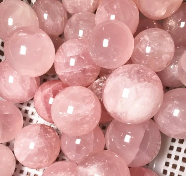 Wholesale Natural Pink Rose Quartz Sphere High Quality Polished Rose Quartz Crystal Ball Buy From FAVORITE AGATE EXPORT