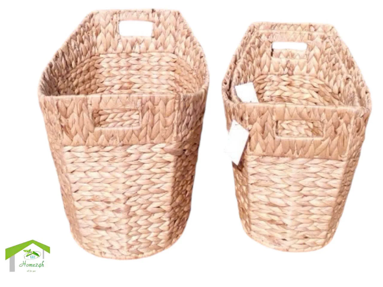 Wholesale Classic Havana Water Hyacinth Woven Basket with flat Handle  for Home Organization HO-2102 in Vietnam