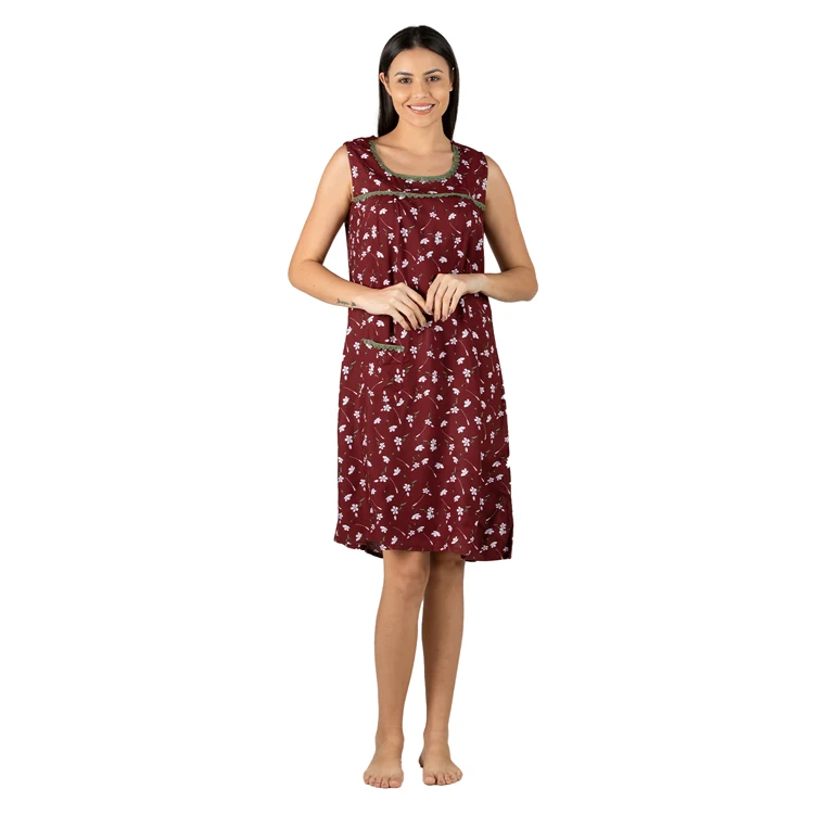 Wide Product Range of 100% Cotton Made Short Nighty Sleepwear Long T-shirt Nightshirt for Ladies for Bulk Buyers