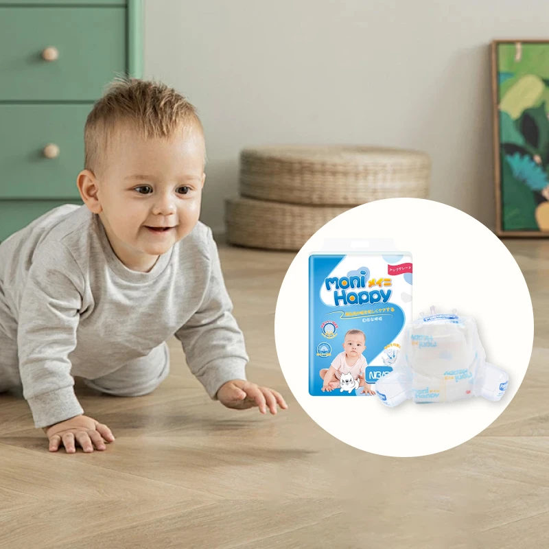 Competitive Price High Quality Baby Diaper Cloth-like Custom moni happy diaper Disposable Baby Diaper