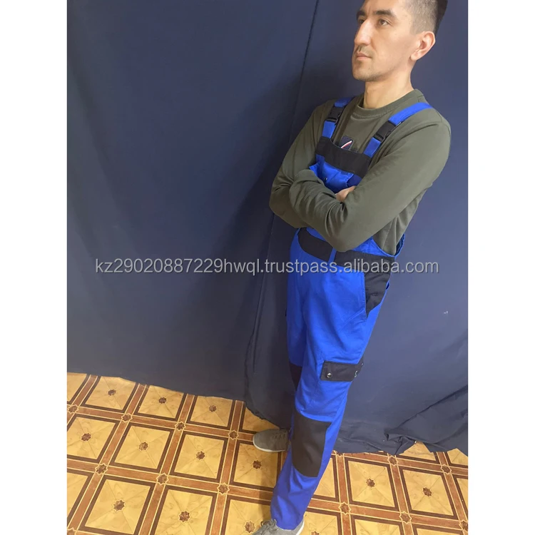 High tech protectiv work clothing semi - overalls with detachable straps quality reliability and functionality uniforms