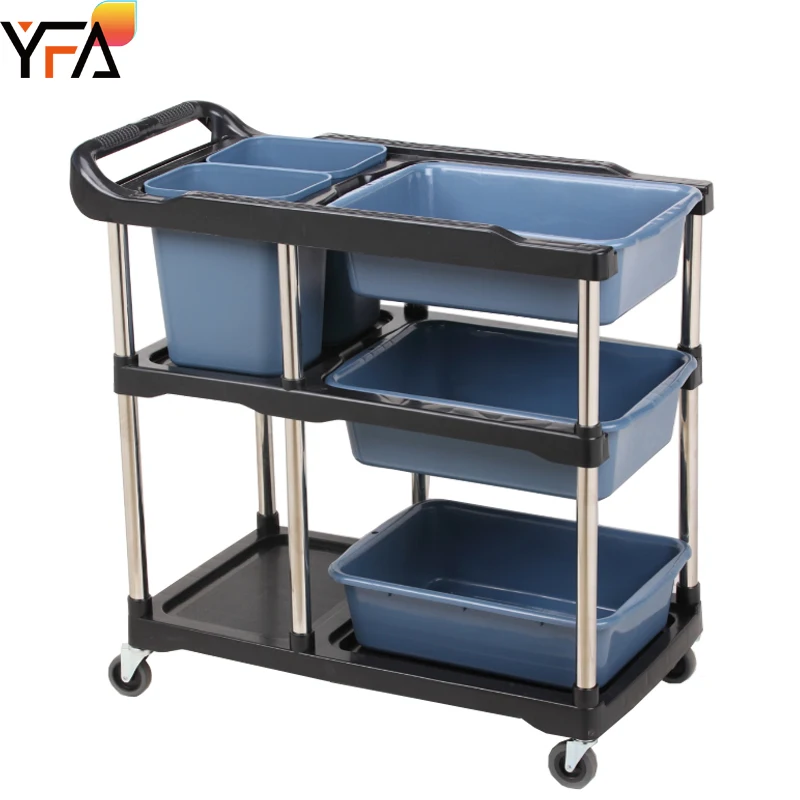 Restaurant Service Cleaning Tableware Collection Trolley Service Cart Multifunctional Kitchen Trolley Service Cart