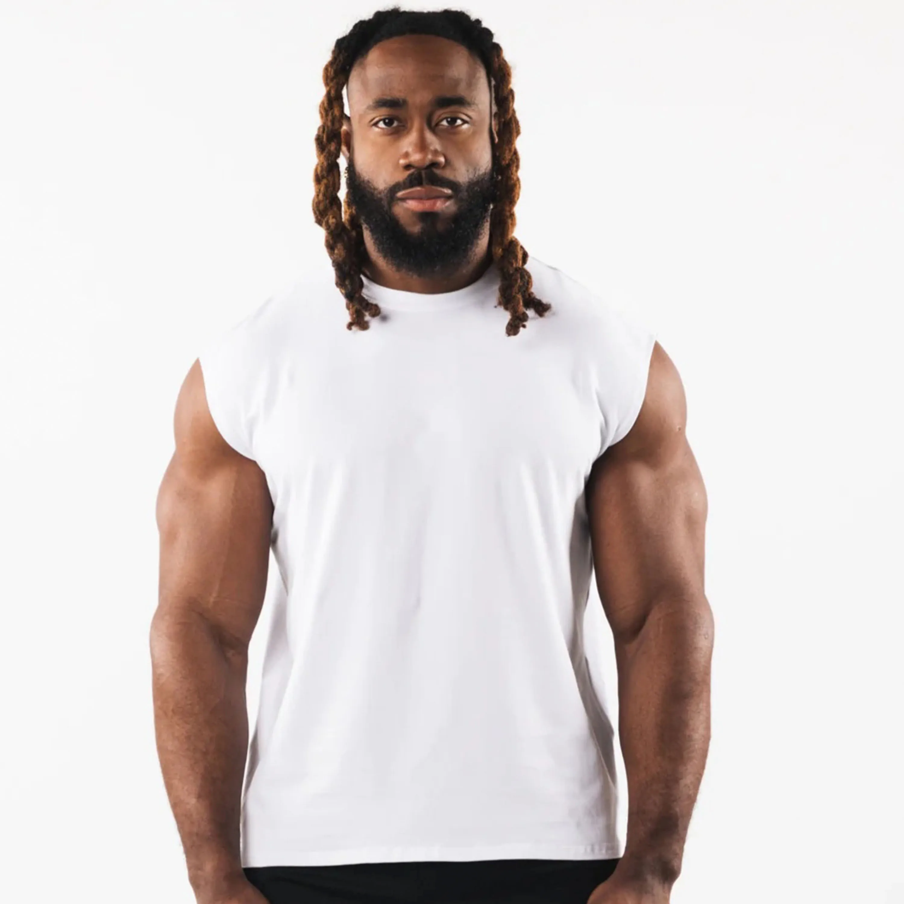 2024 High Quality Unisex Cotton Sleeveless Gym Shirt Men Workout Tank Top Gym Stringer For Men