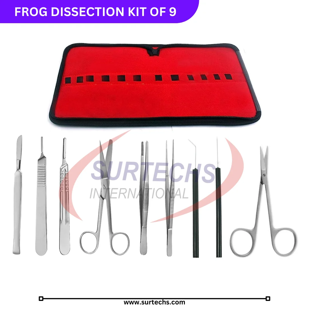 New Surgical Frog Dissecting Dissection Kit of 9 Pcs Biology Students Kit in German Stainless Steel New Arrival Oem Accepted
