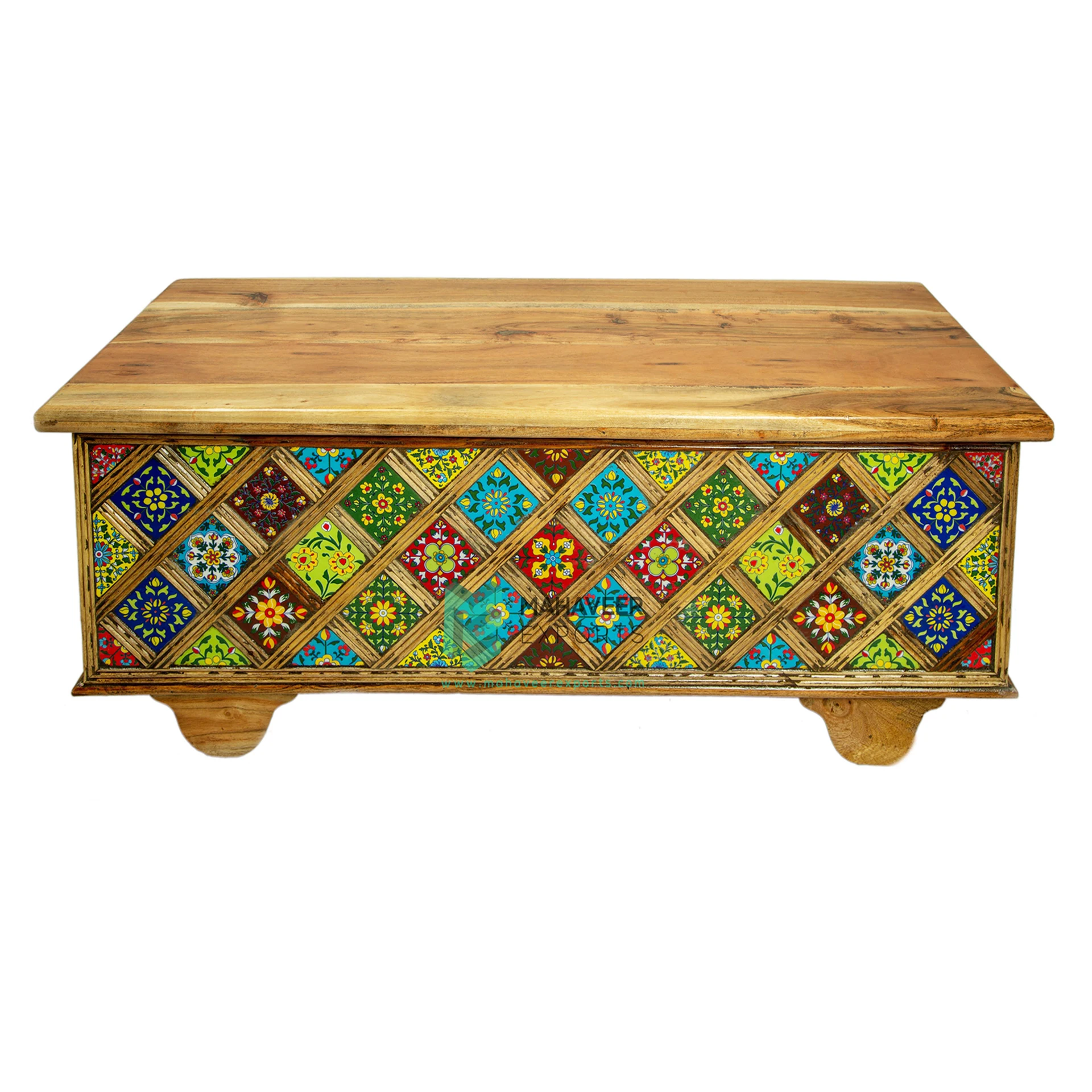 Wooden Ceramic Tiles Fitted One Drawer Plasma TV Stand In Natura Wood Finish For Living Room / Bedroom Modern Designed Furniture