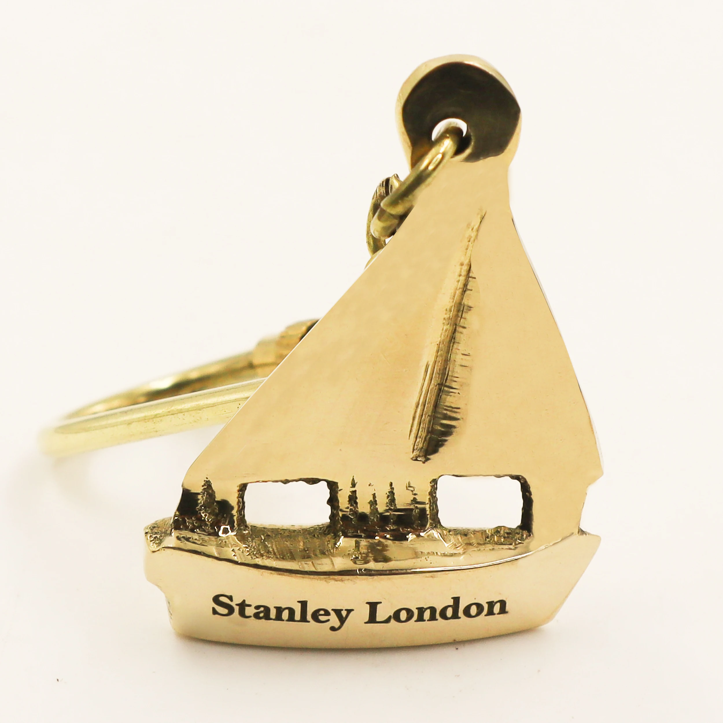 Personalized Sail Boat Charm Engraved Metal Keychain for Sailors Safe Sailing Gift Idea for Sailor Lovers