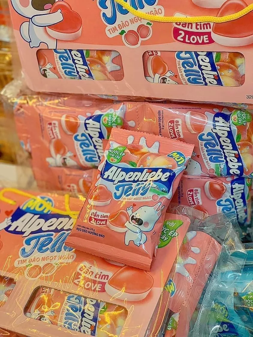 Exporter Alpenlieb.e soft Candy peach flavour bag 24g sweet gummy candy jelly candy with fruit juice Confectionery from Vietnam