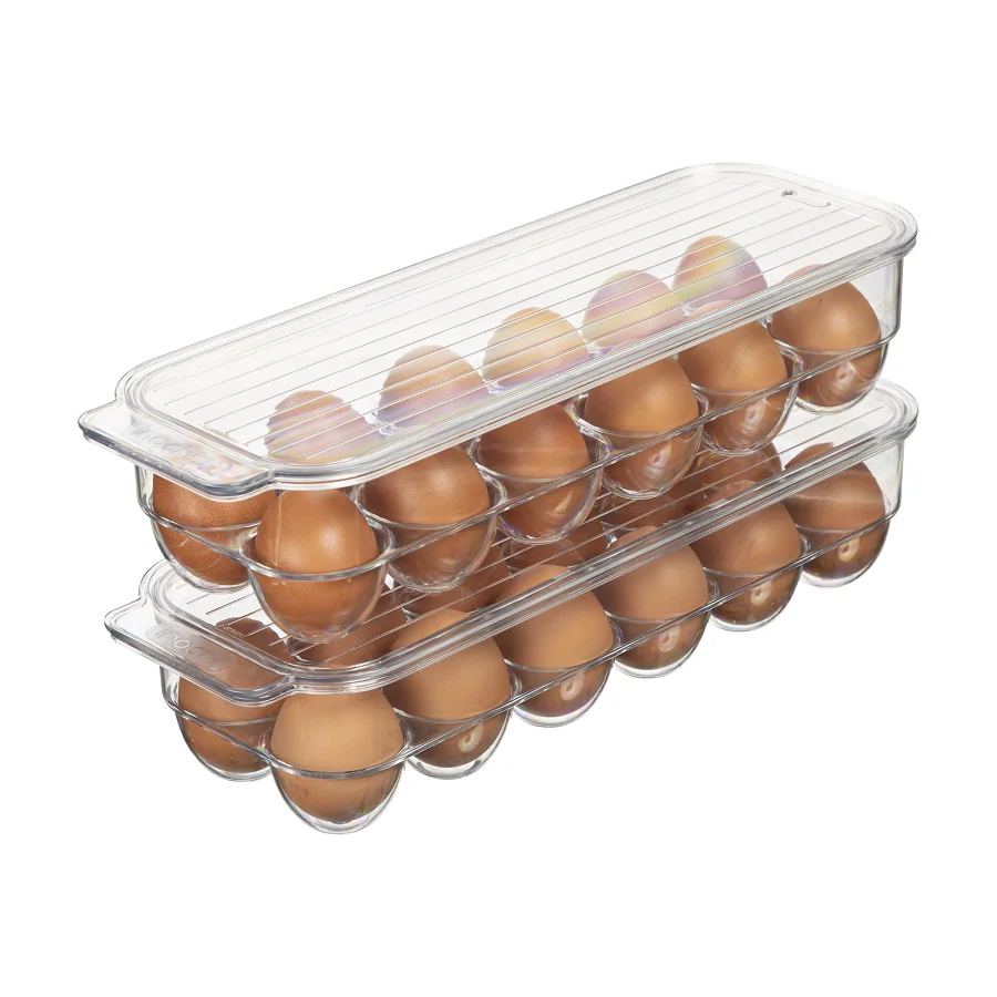 PET Transparent Plastic Chicken Egg Tray Packaging Reusable For Your Kitchen Fridge Householed