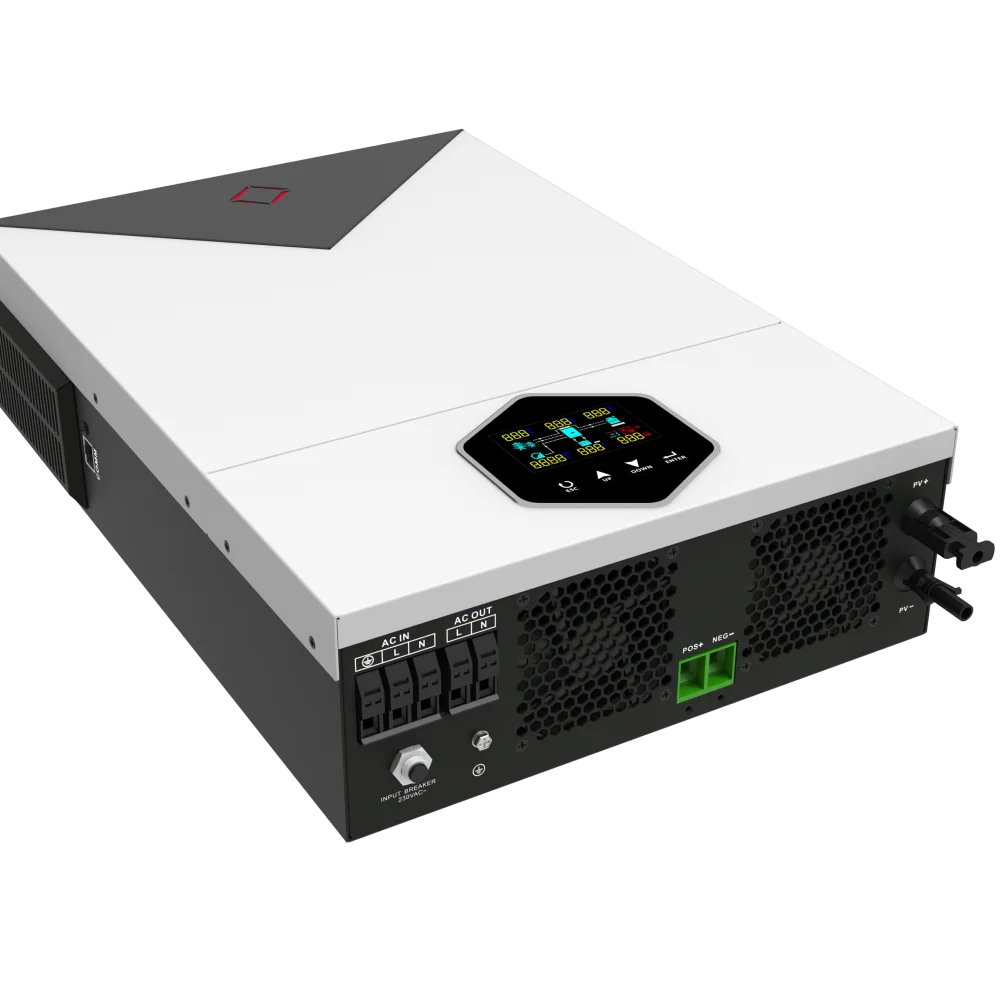hybrid solar inverter 6200W on/off grid inverter 6.2KW 48V 230V pure sine wave inverter MPPT 120A WIFI optional and RGB display