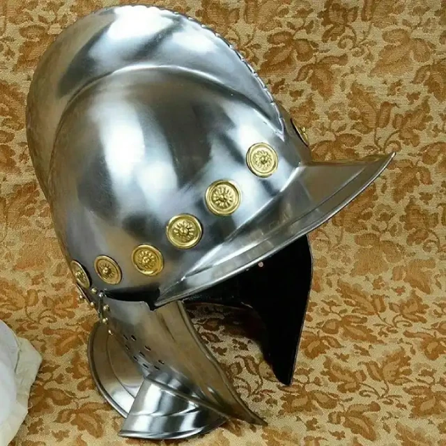 Wholesale Handicrafts Burgonet Helmet Medieval Armour Helmet with Brass Accents