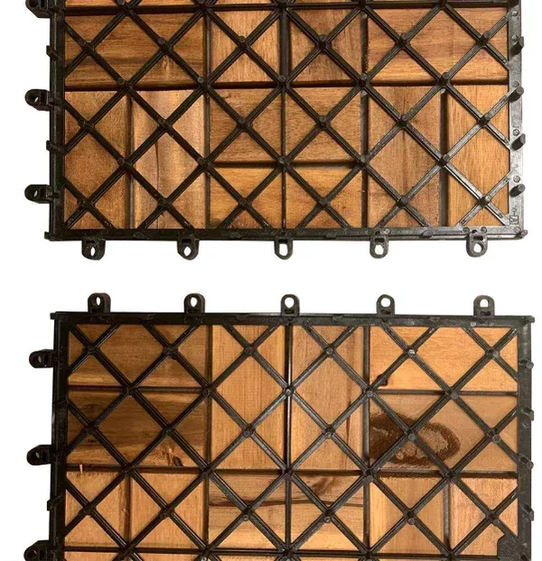 Hot Sales Acacia WPC Decking Tiles Wood Flooring High Quality for Indoor Outdoor Flooring 18 Slats