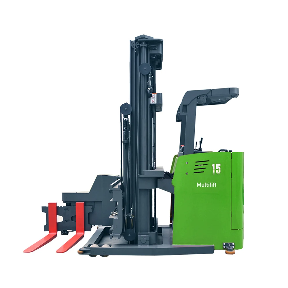 1.5 Ton Narrow Aisle 3 Way Vna Electric Pallet Stacker Tri-lateral Forklift Up To 7 Meters High