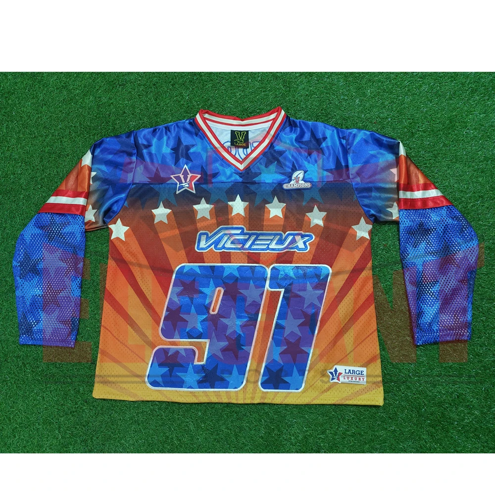 American Football Jersey sublimation printed Super Star embroidery logo team name number sports Wear By Elegant Sports