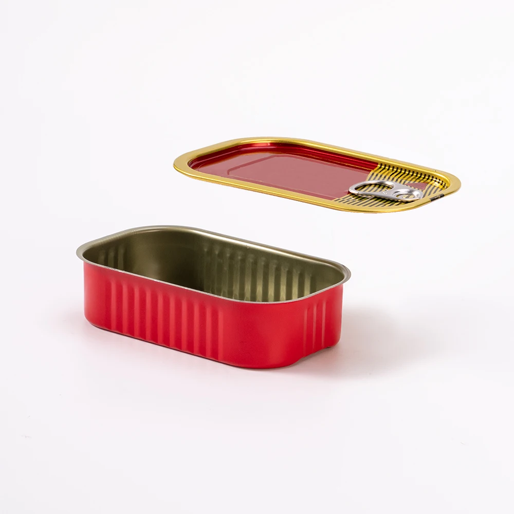 Tinned Tuna Salmon Milk Juice Square Food Grade Easy Open Cap Sardine Fish Tin Food Cans