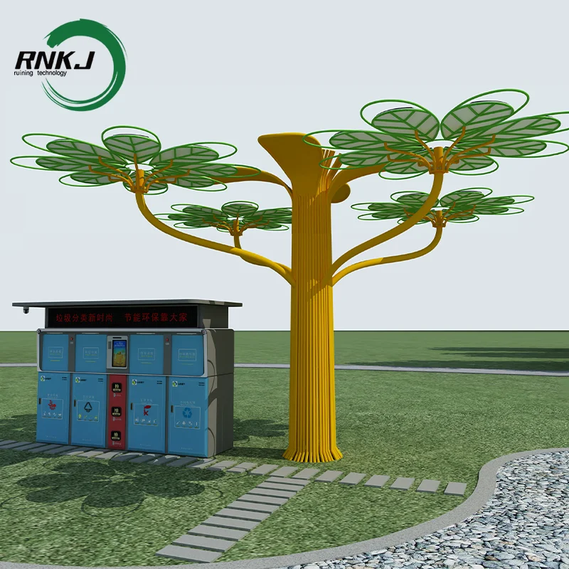 RNKJ Special customization Solar Landscape Tree with bench Outdoor Waterproof Smart Tree Solar Furniture photovoltaic tree