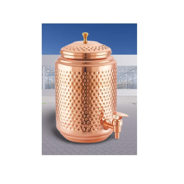 Top seller Custom Copper Water Cooler Handmade Hammered Water Cooler Made of Pure Copper Dispenser from Indian wholesaler