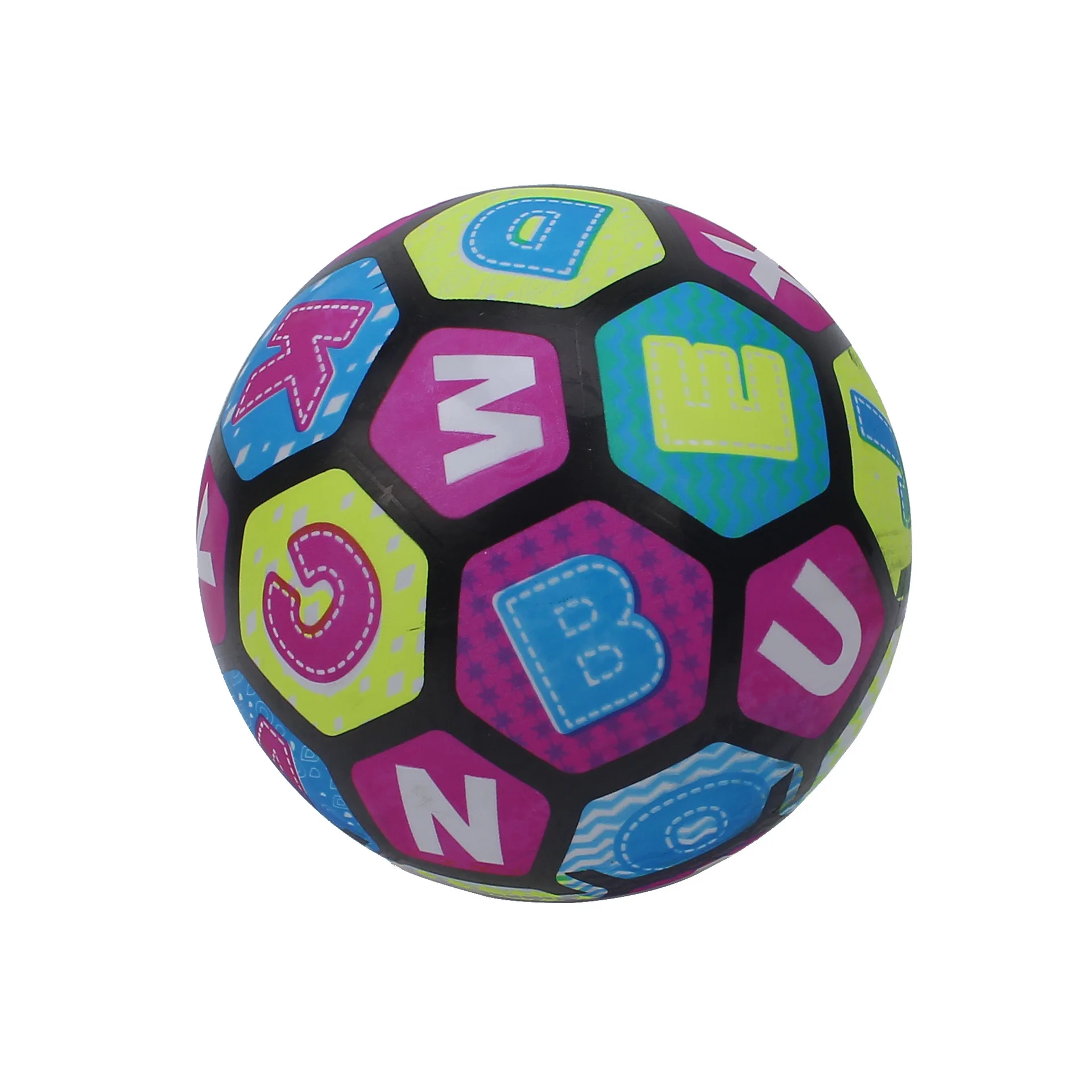 Super Cute Rainbow PVC Toy Ball Inflatable Cordless Fitness Elastic Ball Children football led light for Gift
