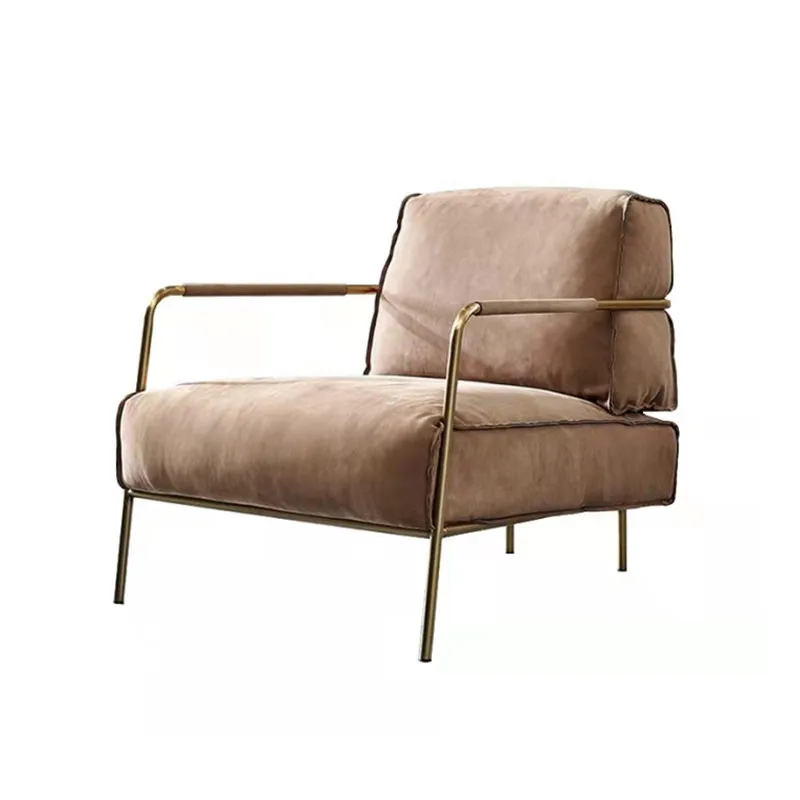 Designer Single Person Leisure Chair Hotel Rooms Minimalist Living Room Balcony Internet Celebrity Sofa Chair Fabric Seat