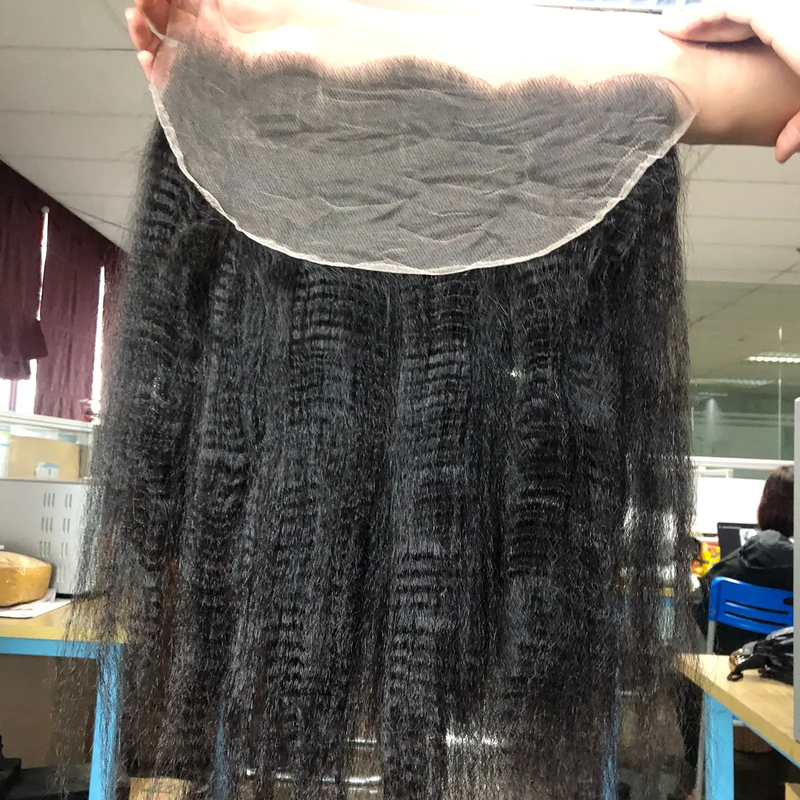 Top quality Virgin Lace Frontal Kinky Straight Styles none chemical processing with HD Transparent lace 13x4/13x6 sizes