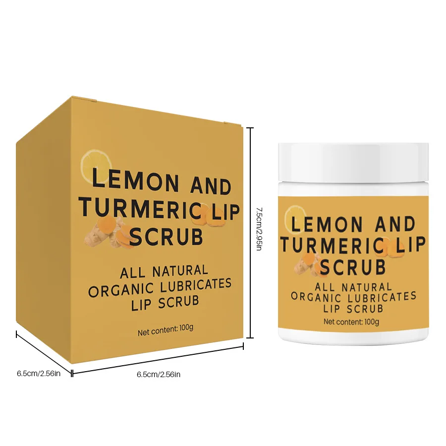 Brightening Lightening Lemon and Sugar Turmeric Honey Lip Care Kit Scrub for Dark Lips