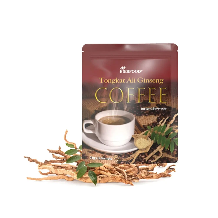 GMP HACCP HALAL Instant Coffee Energy Coffee for Men, Women Herbal Premix Coffee with Tongkat Ali and Ginseng