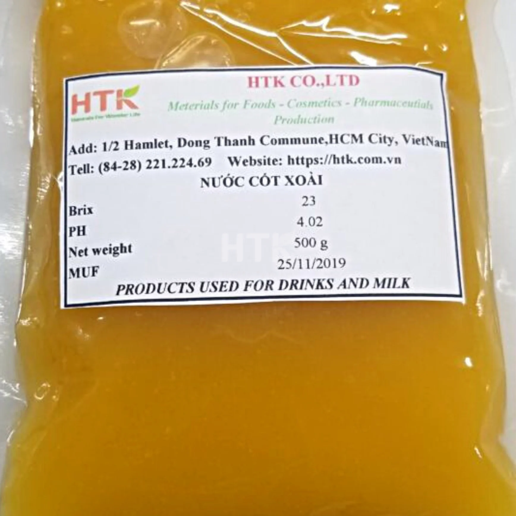 Trending 2023 Frozen MANGO Concentrate CAT CHU/KAEW BQF from HTK Food factory in Vietnam used for Food & Beverage Ingredients