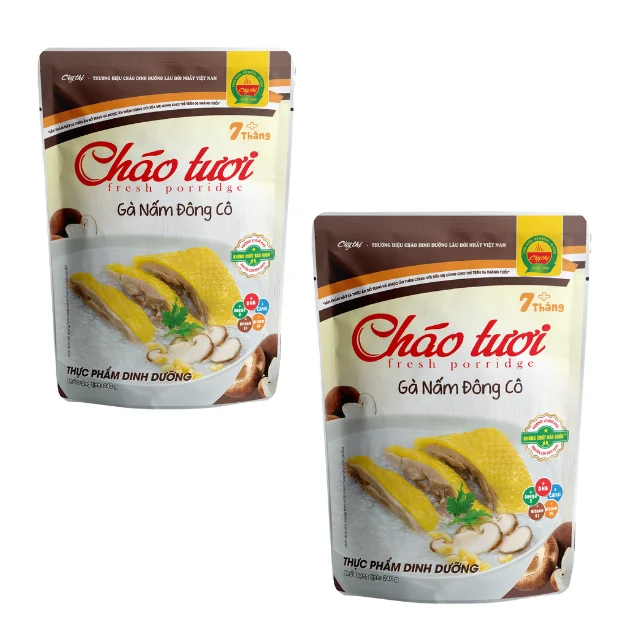 Chicken & Shiitake Mushroom ready to eat porridge Top sale No preservatives ready to eat packing in bag from Vietnam