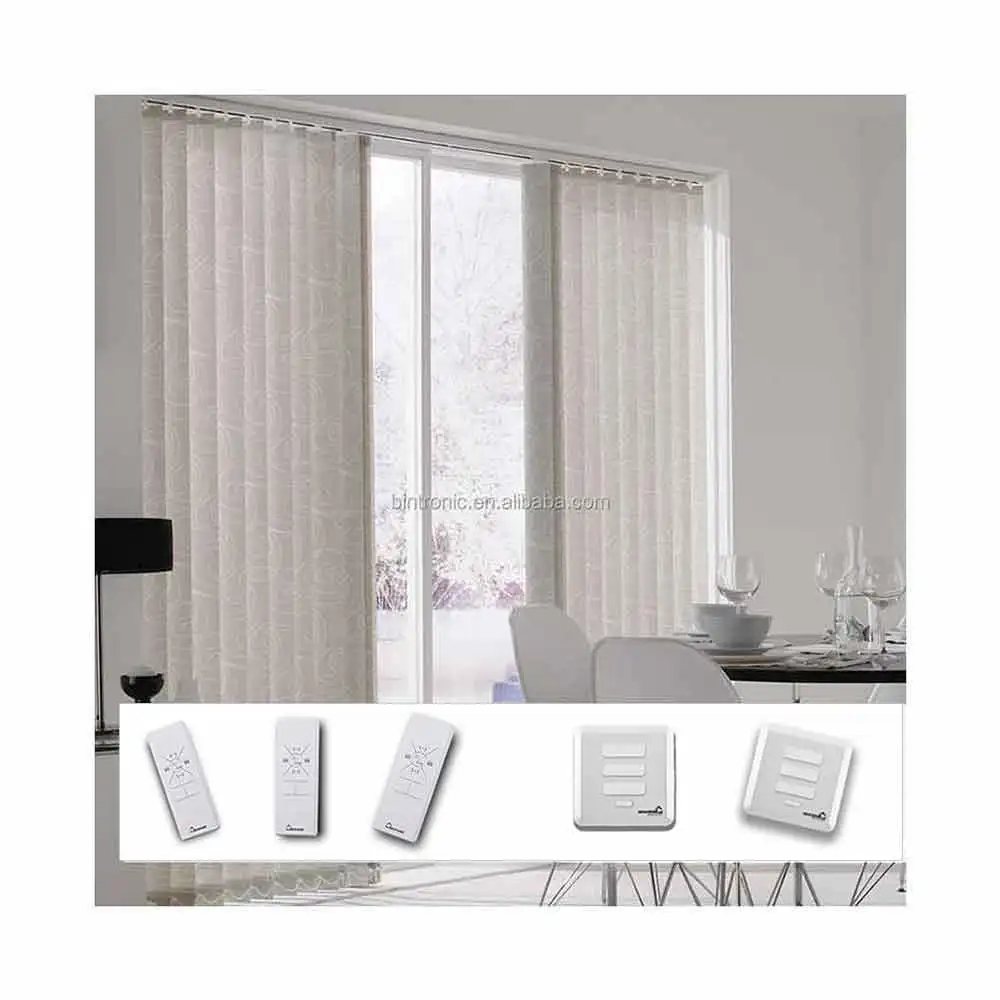 Bintronic Taiwan Auto Accessories Electric Curtain Track Motorized Vertical Blinds Automation Motorised Blinds