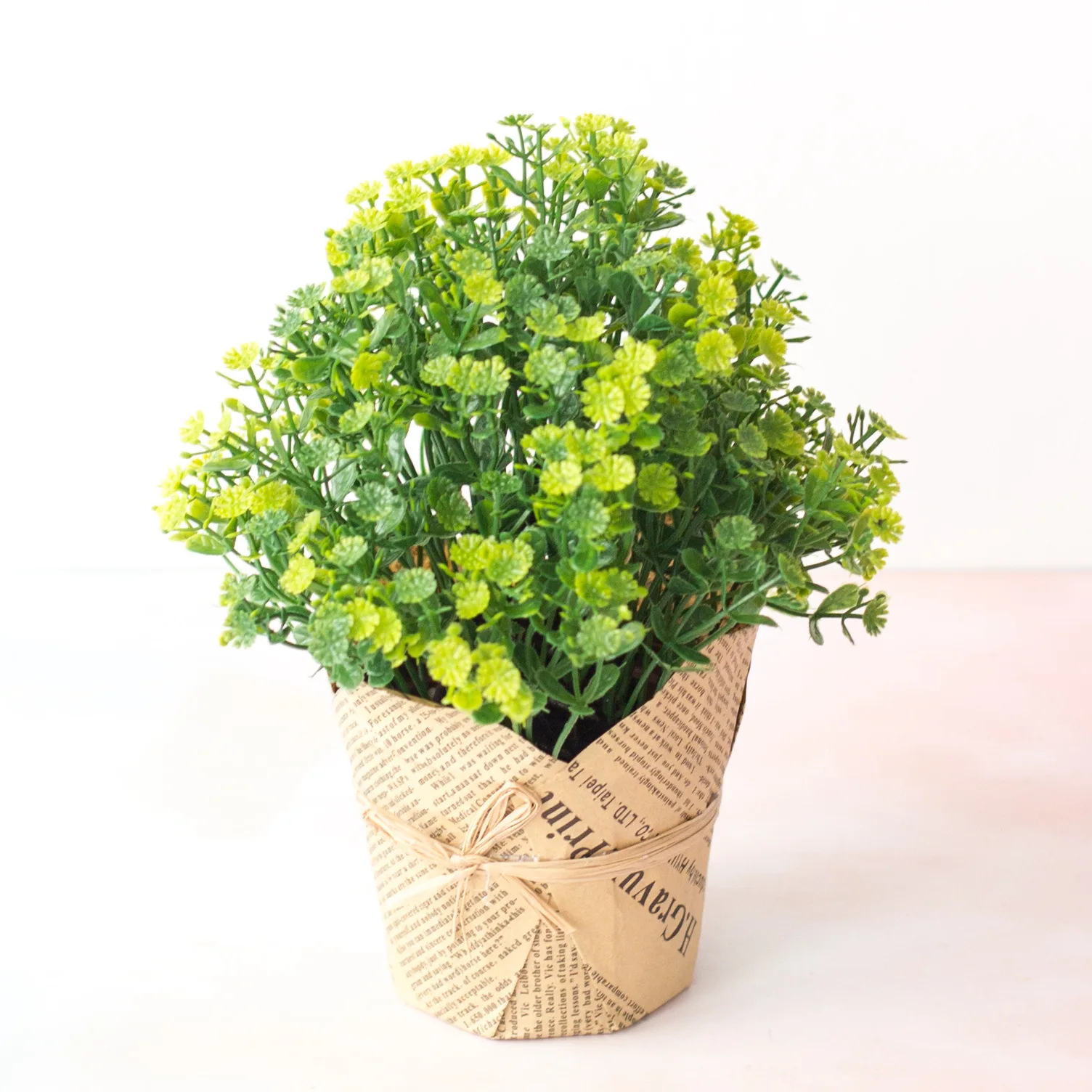 Mint Lavender Eucalyptus Artificial Decorative Bonsai Plants Newspaper Cup Style Desk Decoration Home Flower Pots Planters