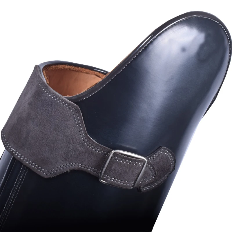 Horse Racing Boots, Black Genuine Leather Custom Made with Laces Riding Boots, 2020 Hand made Boot for men