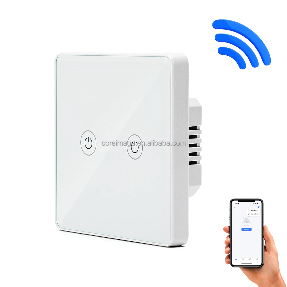 tuya smartlife 2Gang EU wifi smart light switch, phone app remote and Alexa/google assistant voice control
