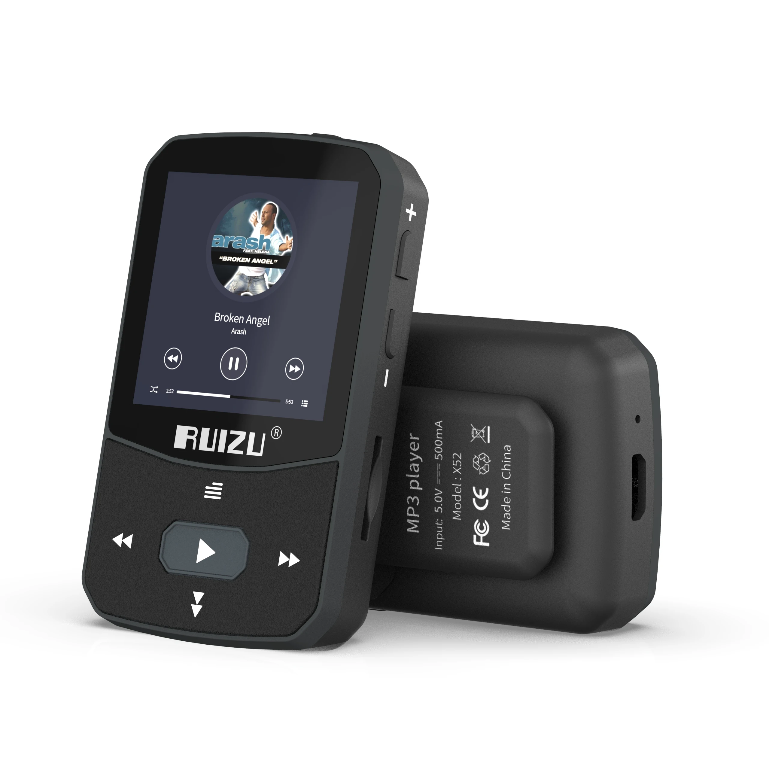 Factory Direct RUIZU X52 Audio Large 1.5 Inch TFT Screen 8gb 16gb Bluetooth Mini Hindi Song Download MP3 Music Player