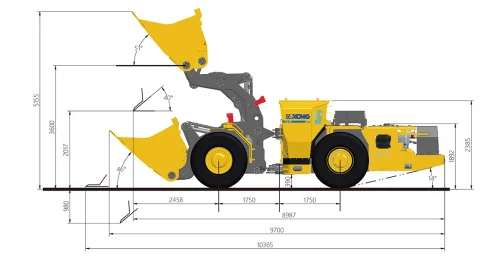 XUL514(WJ-6) Four-Wheel Drive LHD Loader Machine Home Use Restaurant 1-15 Ton Capacity Deutz Bearing Underground Mining