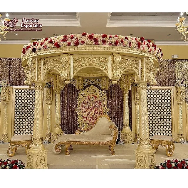 Роскошный дворец Стиль грандиозная Свадьба Mandap Raj Mahal для индийских западных свадеб индийская свадьба изящная Корона