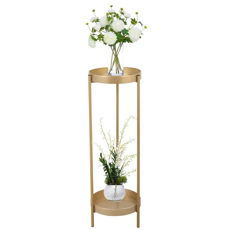 Elegance in Bloom: Gold-Trimmed Planters Flower pots and Stand Home and Garden Use