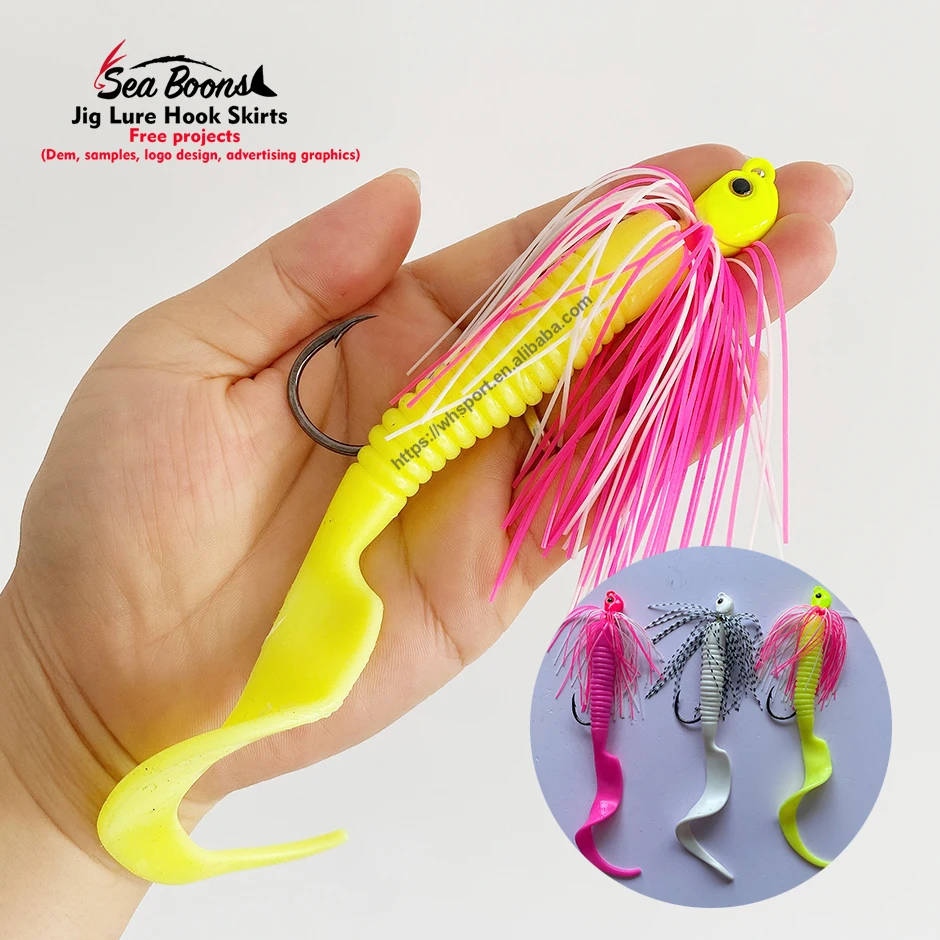 Oem 1.2oz 150mm jig Bearded bait fishing lure mold soft plastic Buzzbait mixed lead head Fishing lures