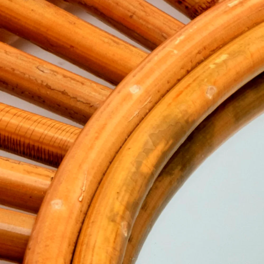 Amazon Best Sell New Design Low MOQ Beautiful Vintage Classic Natural Rattan Mirror Wall Home Decor Made In Viet Nam