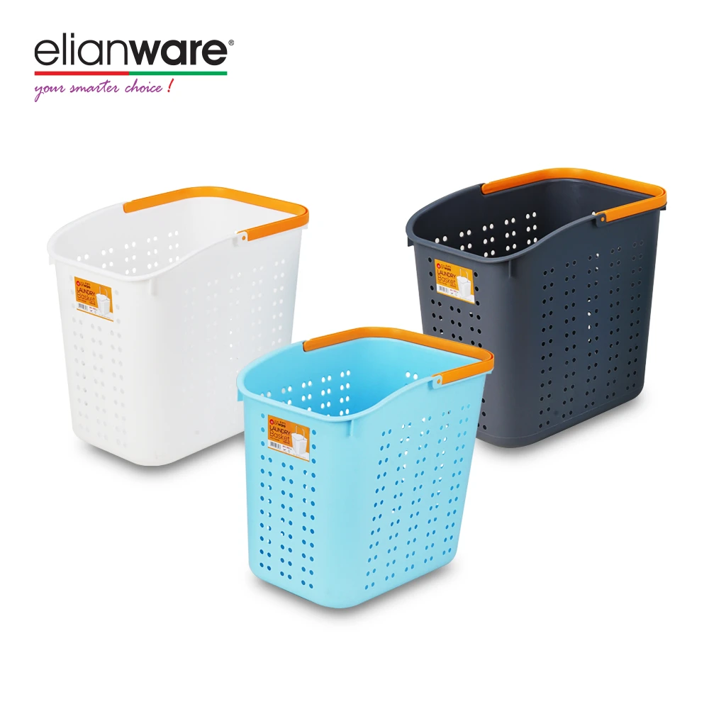 Elianware Universal Multi Usage Household Plastic Laundry Basket With Flip Handle