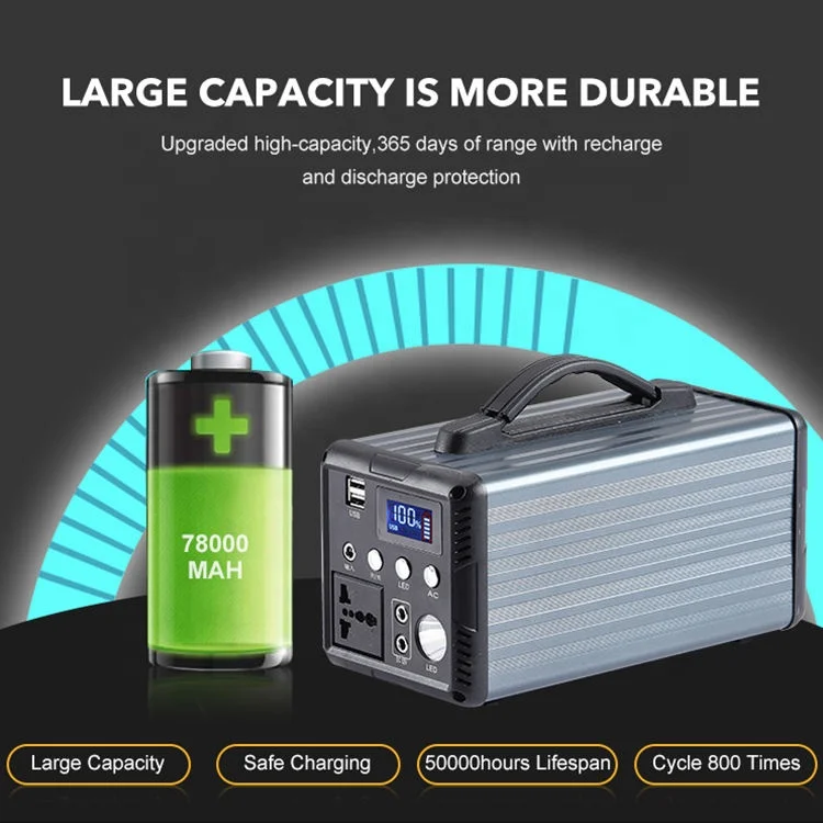 Portable 146Wh Lithium Ion Solar Generator Power Station MPPT Controller 300W AC Output Outdoor Camping EU/US/AU Plug Home Use