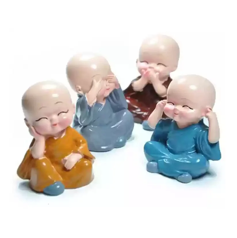 Indian Export Quality Handmade Baby Monk Buddha Decorative Showpiece - 5 cm Baby Monk Buddha Sculptures