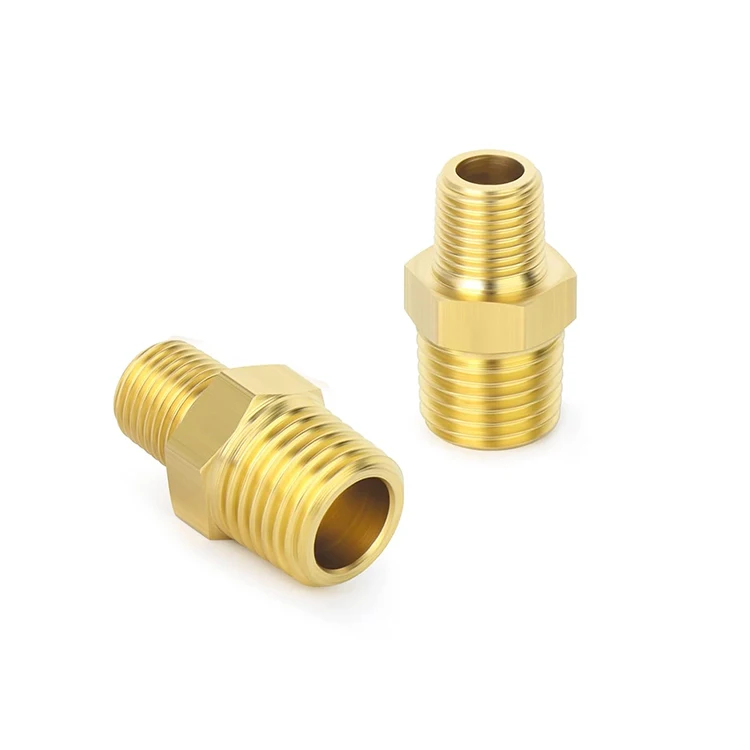 Nice Quality NPT Brass Pipe Fitting  Male Reducing Hex Nipple Adapter Connector