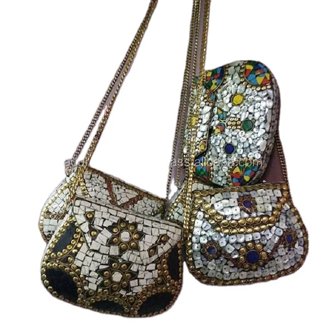 Factory Price American Style Women Clutch Black and White Metal Purse Fashion Accessories Women Clutch Begs Purse for Parties