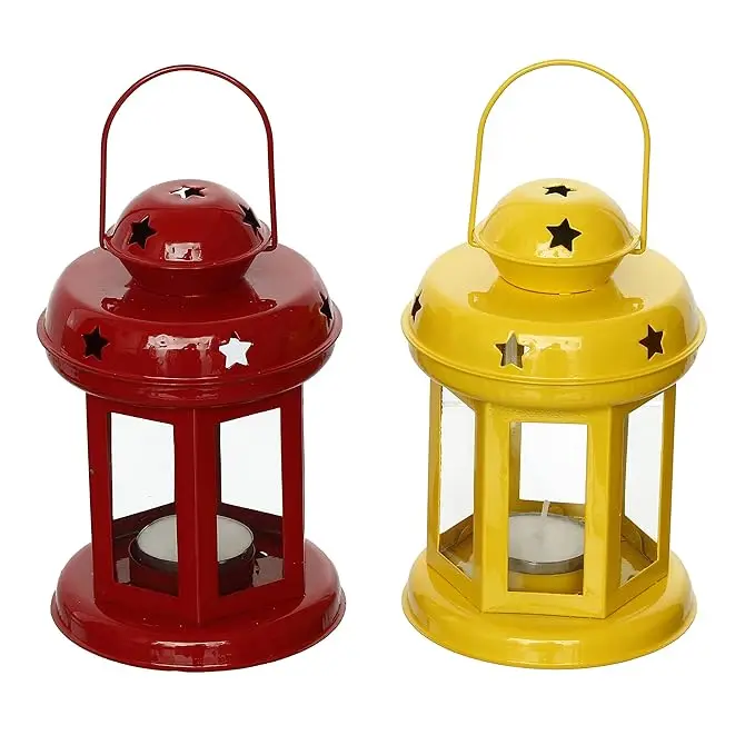 Best Quality Metal In Iron Color Enamel Candle Holder New Design Tabletop Decor Trendy High Finished Hot Selling Candle Lantern