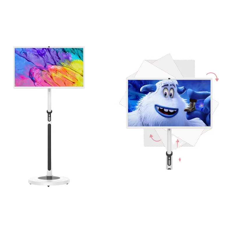 27-Inch Portable TV with Incell Touch Screen | 6G RAM+128G Storage | 1080P TV on Wheels  Voice Remote Control