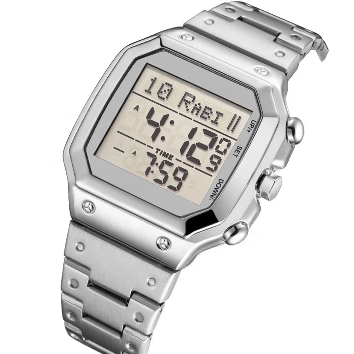 Hot Selling Custom Logo New Modern Waterproof Muslim Azan wrist Watch with Worldwide Prayer Time