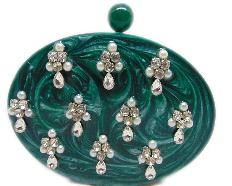 Luxury Purses And Handbags india made wedding party Acrylic stone Embellished Clutch purse