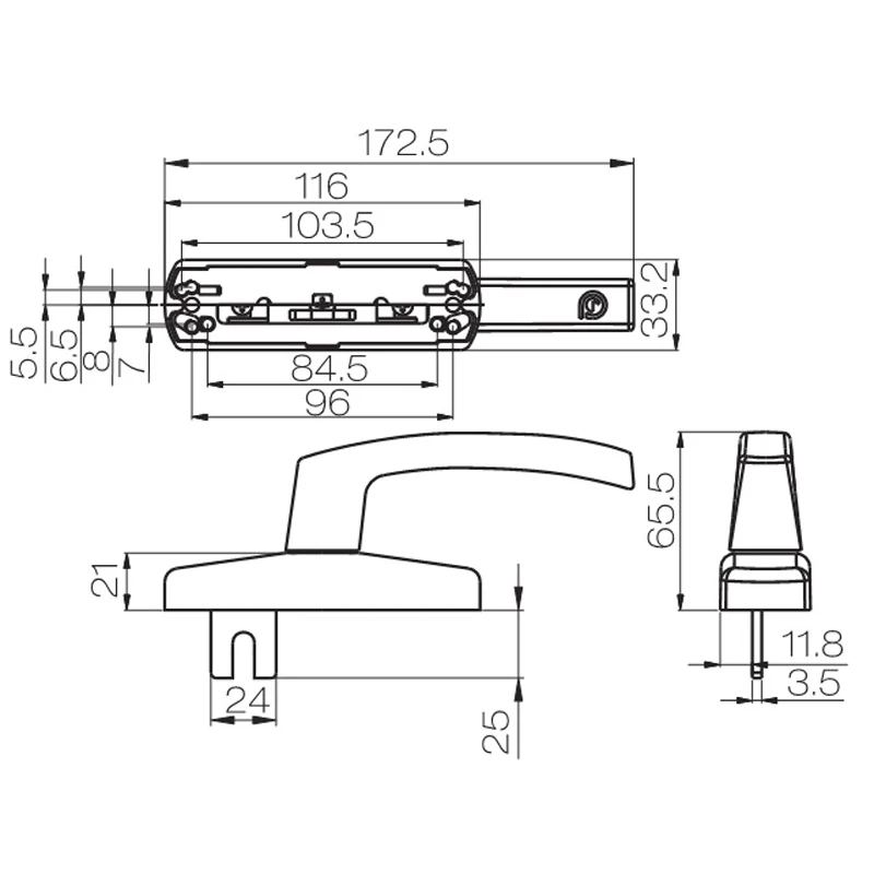 Window and Door Handle 3H Factory Aluminium Alloy Carton Aluminum Modern Apartment Door & Window Accessories 3 Years 25 Days
